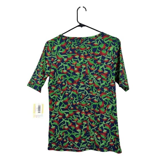 LuLaRoe Gigi Women's Cherry Lime Green Top - Picture 2 of 6